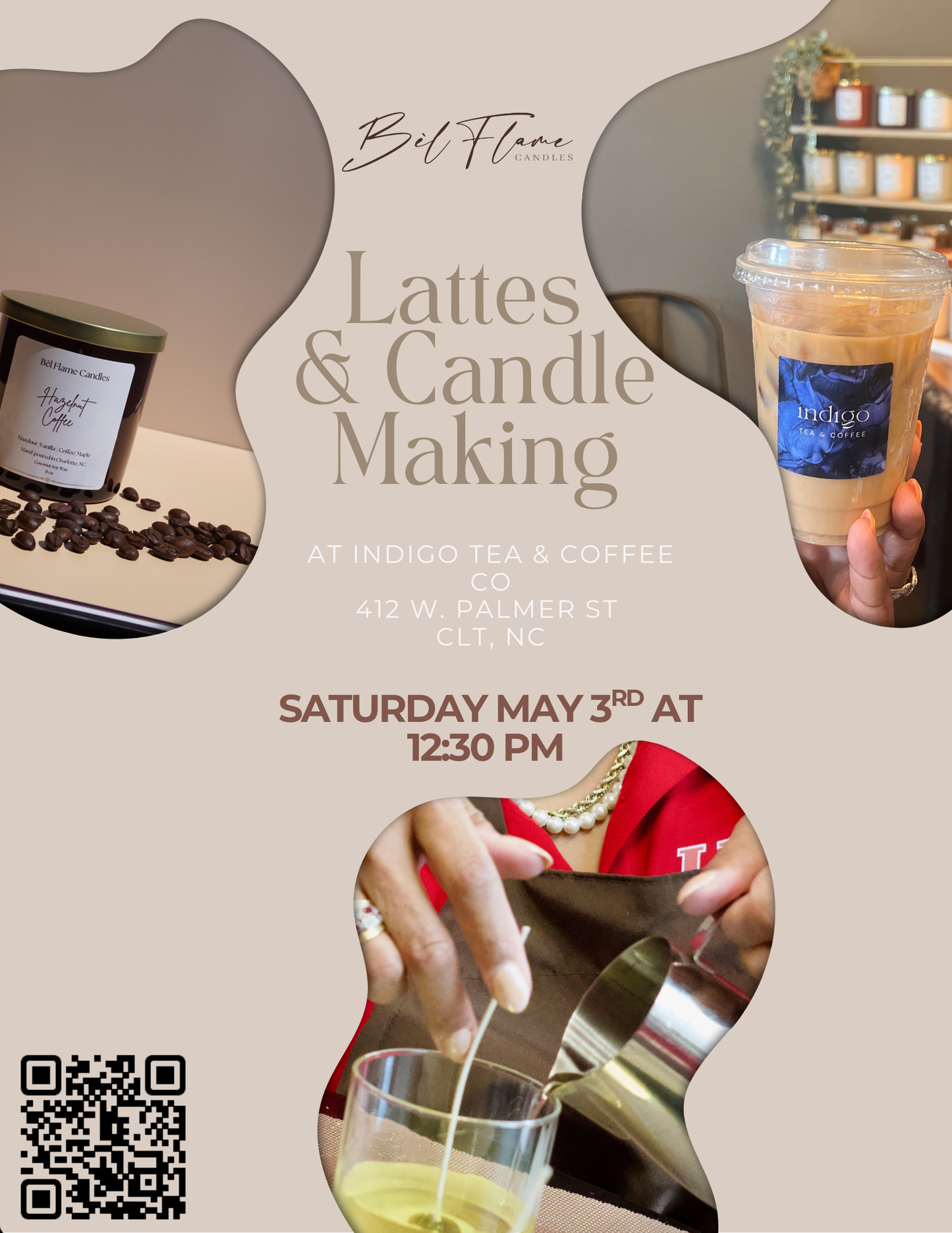 Lattes and Candle Making Class at Indigo Cafe - MAY 3RD AT 12:30 PM